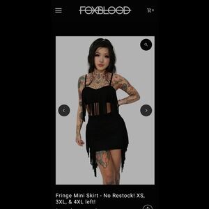 Foxblood Fringe Mini Skirt XL